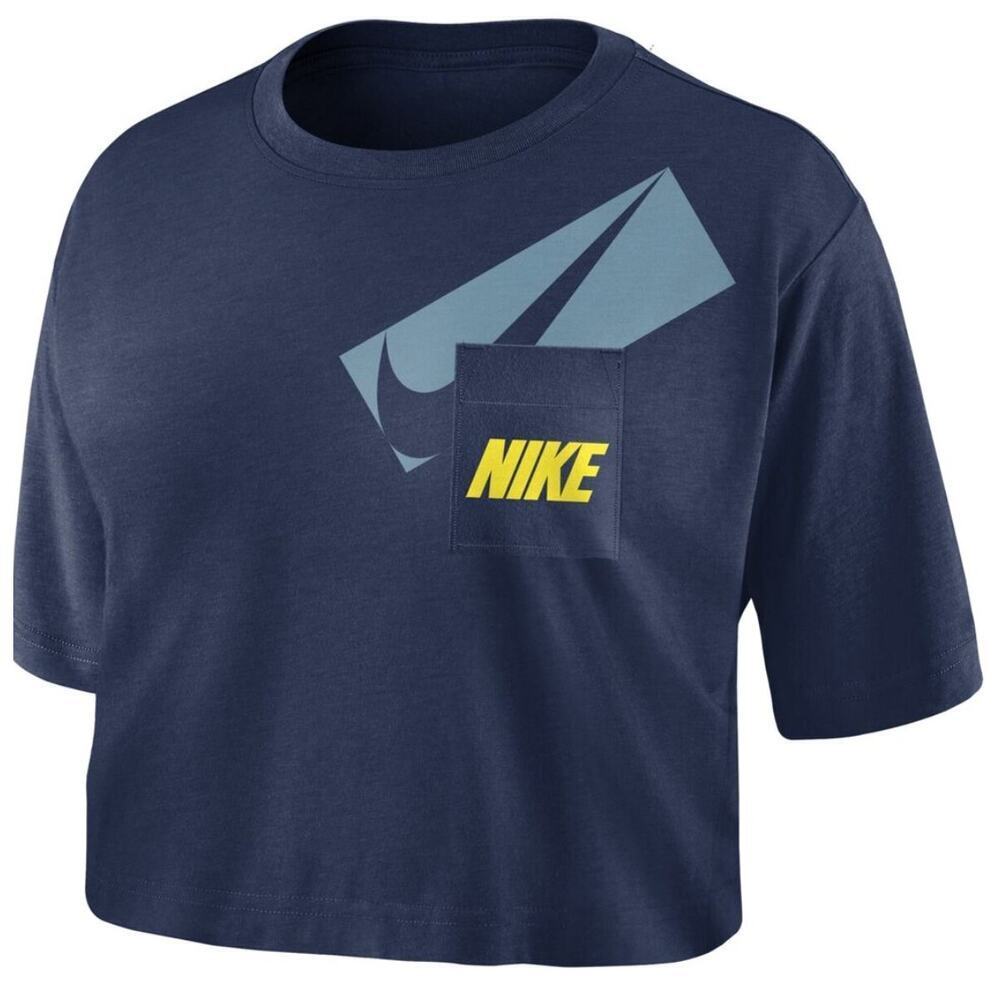 Nike Women's Navy Blue Crop Top Tee Shirt Top XS NWT